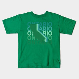 Ontario California Green Repeat Kids T-Shirt